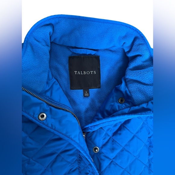 Talbots Diamond Quilted Button/Zip Up Vest Blue Size Small - Picture 2 of 6